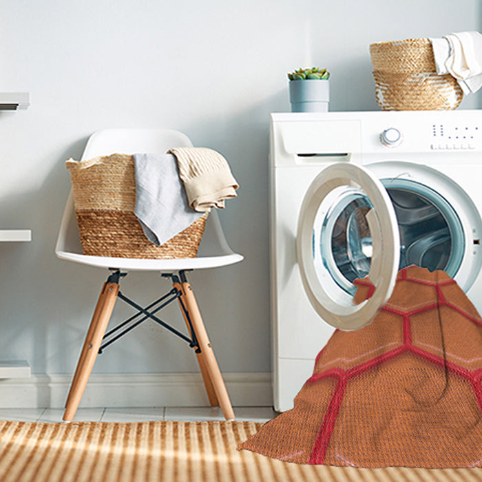 Machine Washable Transitional Orange Rug in a Washing Machine, wshpat1717rd