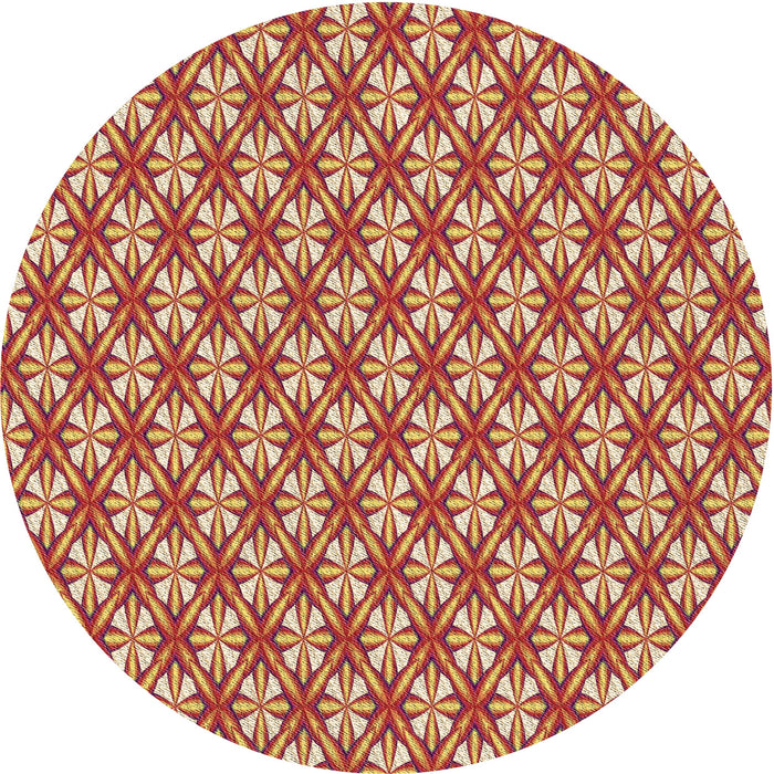 Square Patterned Yellow Orange Rug, pat1719brn