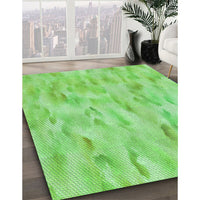 Patterned Emerald Green Rug, pat172grn