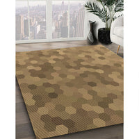 Patterned Saddle Brown Rug, pat1720brn