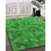 Patterned Green Rug in Family Room, pat1720grn