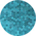 Square Machine Washable Transitional Bright Turquoise Blue Rug in a Living Room, wshpat1720lblu