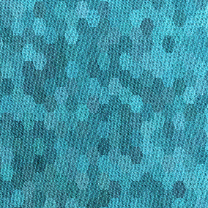Patterned Bright Turquoise Blue Rug, pat1720lblu