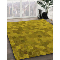 Patterned Yellow Rug, pat1720yw