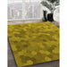 Patterned Yellow Rug in Family Room, pat1720yw