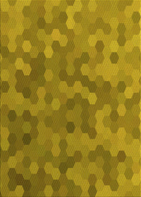 Machine Washable Transitional Yellow Rug, wshpat1720yw