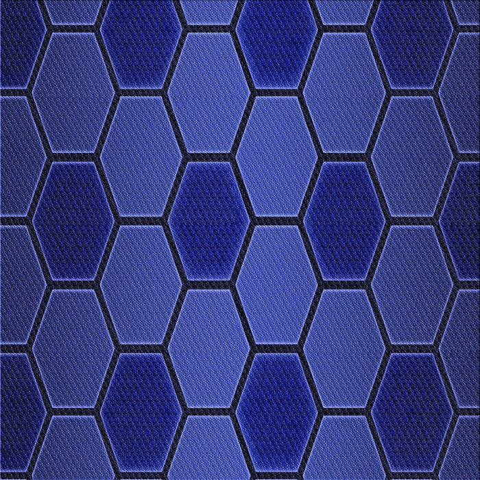 Round Patterned Denim Dark Blue Rug, pat1721blu