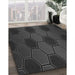 Patterned Carbon Gray Rug in Family Room, pat1721gry