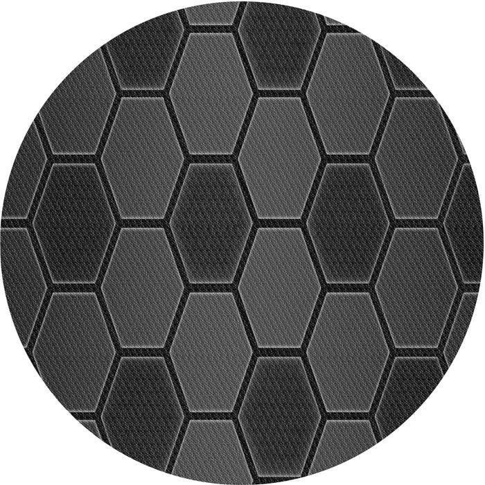 Square Patterned Carbon Gray Rug, pat1721gry