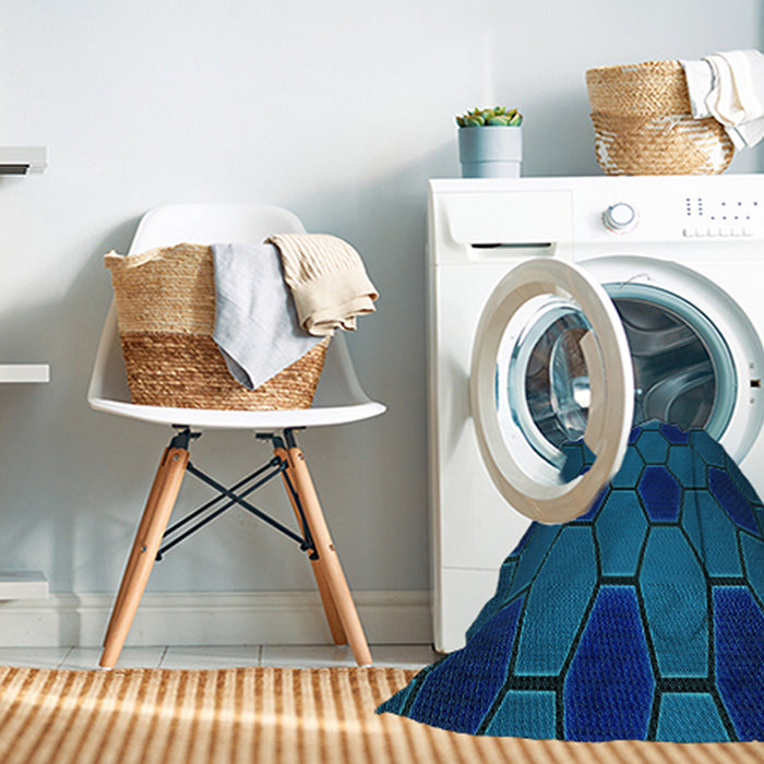 Machine Washable Transitional Blue Rug in a Washing Machine, wshpat1721lblu