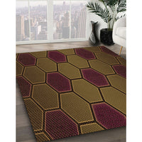 Patterned Saddle Brown Rug, pat1721org