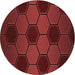 Square Patterned Red Rug, pat1721rd