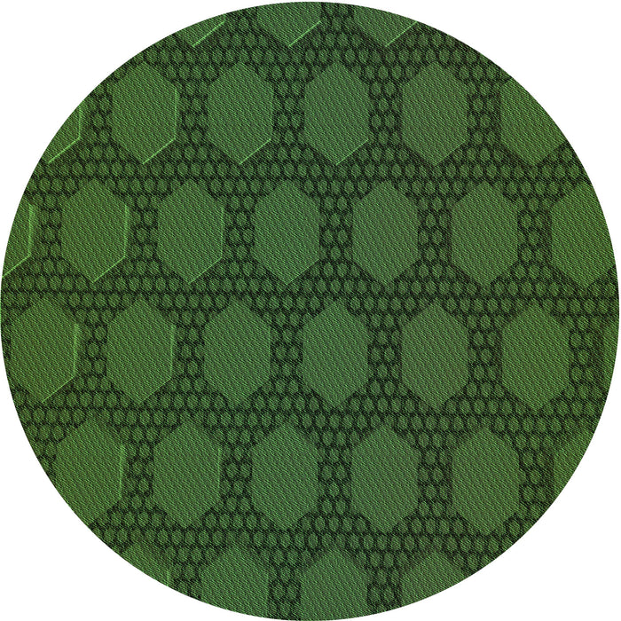 Square Machine Washable Transitional Dark Forest Green Rug in a Living Room, wshpat1722grn