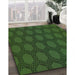 Machine Washable Transitional Dark Forest Green Rug in a Family Room, wshpat1722grn