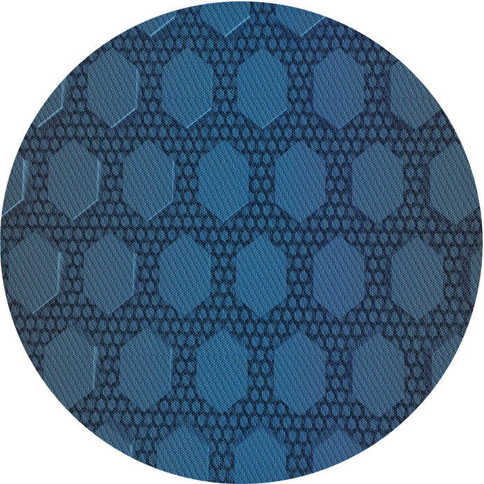 Square Machine Washable Transitional Bright Navy Blue Rug in a Living Room, wshpat1722lblu