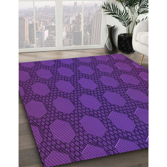 Machine Washable Transitional Bright Purple Rug in a Family Room, wshpat1722pur