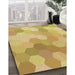 Machine Washable Transitional Bold Yellow Rug in a Family Room, wshpat1724brn