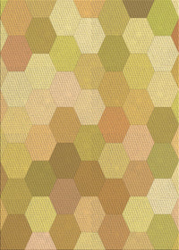 Machine Washable Transitional Bold Yellow Rug, wshpat1724brn