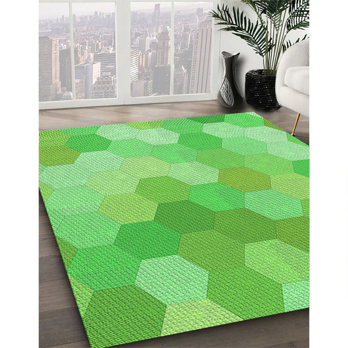 Machine Washable Transitional Emerald Green Rug in a Family Room, wshpat1724grn