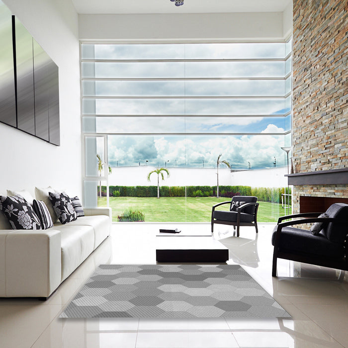 Machine Washable Transitional Gray Rug in a Kitchen, wshpat1724gry