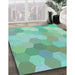 Machine Washable Transitional Mint Green Rug in a Family Room, wshpat1724lblu