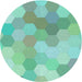 Square Machine Washable Transitional Mint Green Rug in a Living Room, wshpat1724lblu