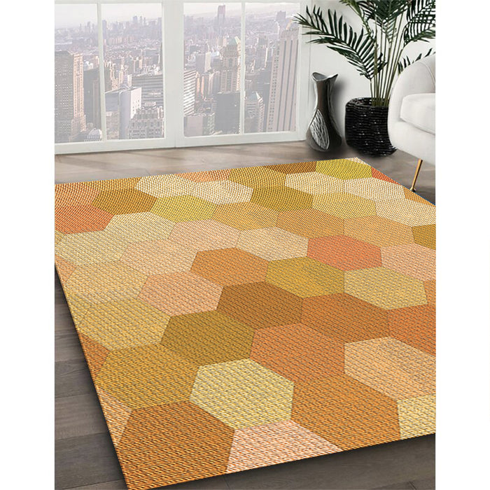 Machine Washable Transitional Neon Orange Rug in a Family Room, wshpat1724org