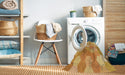 Machine Washable Transitional Neon Orange Rug in a Washing Machine, wshpat1724org