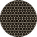 Square Patterned Black Rug, pat1725brn