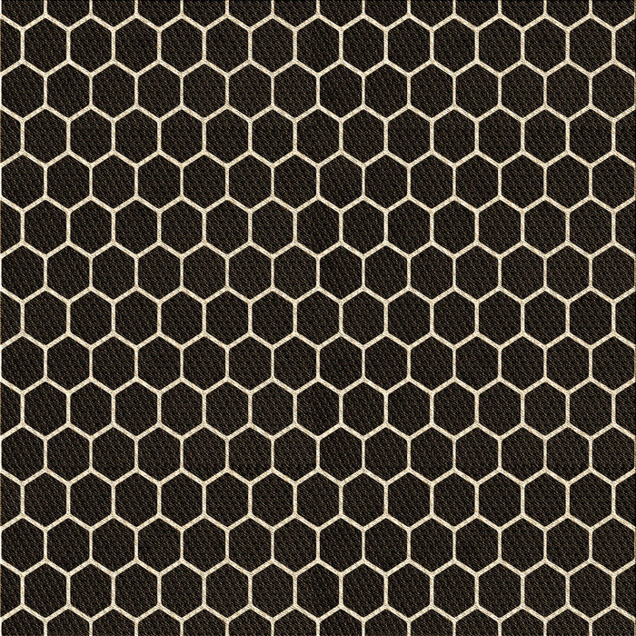 Round Patterned Black Rug, pat1725brn