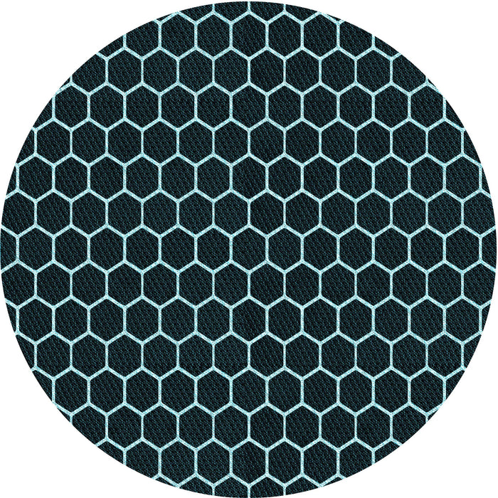 Square Patterned Black Rug, pat1725lblu