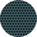 Square Patterned Black Rug, pat1725lblu