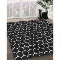 Patterned Black Novelty Rug, pat1725