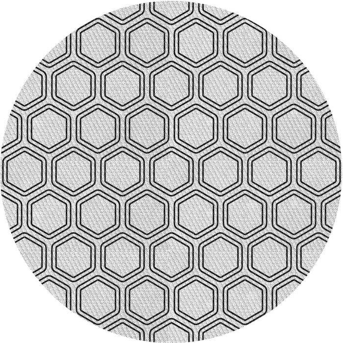 Square Patterned Platinum Gray Rug, pat1726gry