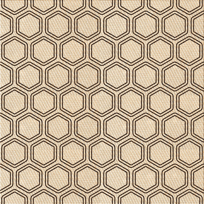 Round Patterned Navajo White Gold Rug, pat1726org