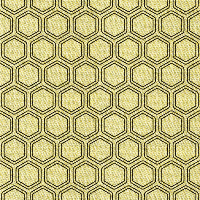 Round Machine Washable Transitional Sun Yellow Rug, wshpat1726yw