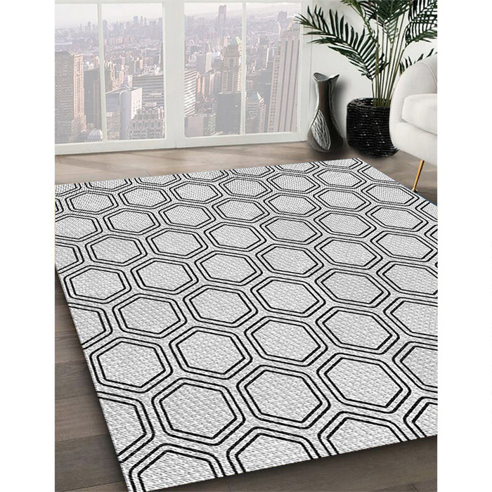 Patterned Off-White Novelty Rug in Family Room, pat1726