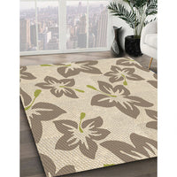 Patterned Golden Blonde Gold Rug, pat1727brn