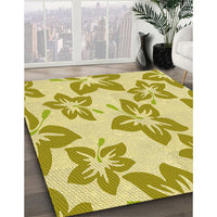 Patterned Dark Golden Brown Rug, pat1727yw