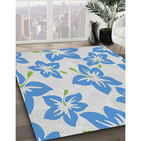 Patterned Pale Blue Novelty Rug, pat1727