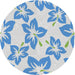 Square Machine Washable Transitional Pale Blue Lily Blue Rug, wshpat1727