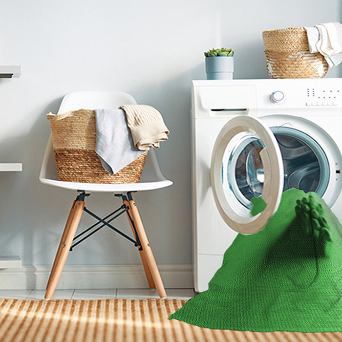 Machine Washable Transitional Green Rug in a Washing Machine, wshpat1728grn