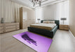 Patterned Violet Purple Rug in a Bedroom, pat1728pur