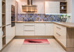 Patterned Red Rug in a Kitchen, pat1728rd