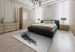 Machine Washable Transitional Silver Gray Rug in a Bedroom, wshpat1728