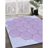 Patterned Purple Mimosa Purple Rug, pat1729blu