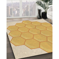 Patterned Dark Orange Rug, pat1729brn