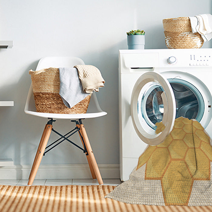 Machine Washable Transitional Dark Orange Rug in a Washing Machine, wshpat1729brn