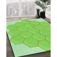 Patterned Emerald Green Rug, pat1729grn