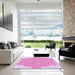 Machine Washable Transitional Blossom Pink Rug in a Kitchen, wshpat1729pur